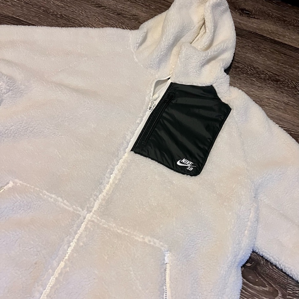 Nike SB Full Zip Hoodie Fleece Jacket Mens White